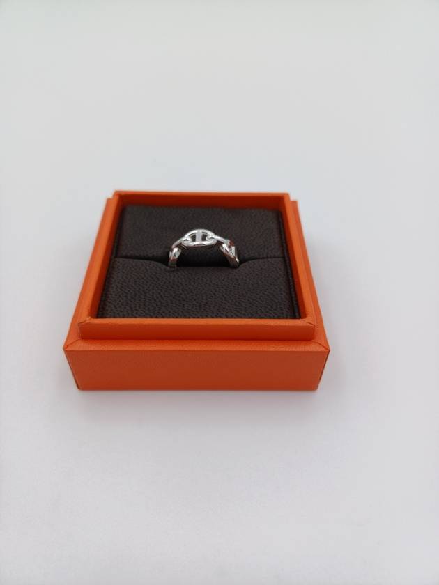 Small Chaine D'Ancre Enchainee Ring Silver - HERMES - BALAAN 8