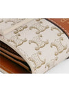 Triomphe Canvas Lambskin Trifold Small Half Wallet White Tan - CELINE - BALAAN 6