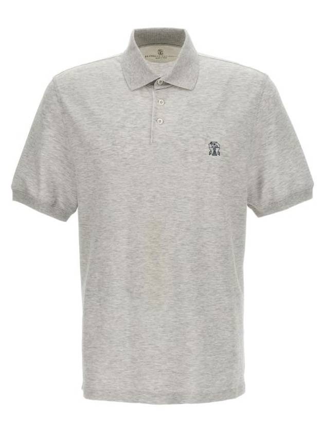 Logo Cotton Polo Shirt Grey - BRUNELLO CUCINELLI - BALAAN 2