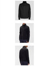 Lens Wappen Diagonal Fleece Zip-Up Jacket Black - CP COMPANY - BALAAN 5