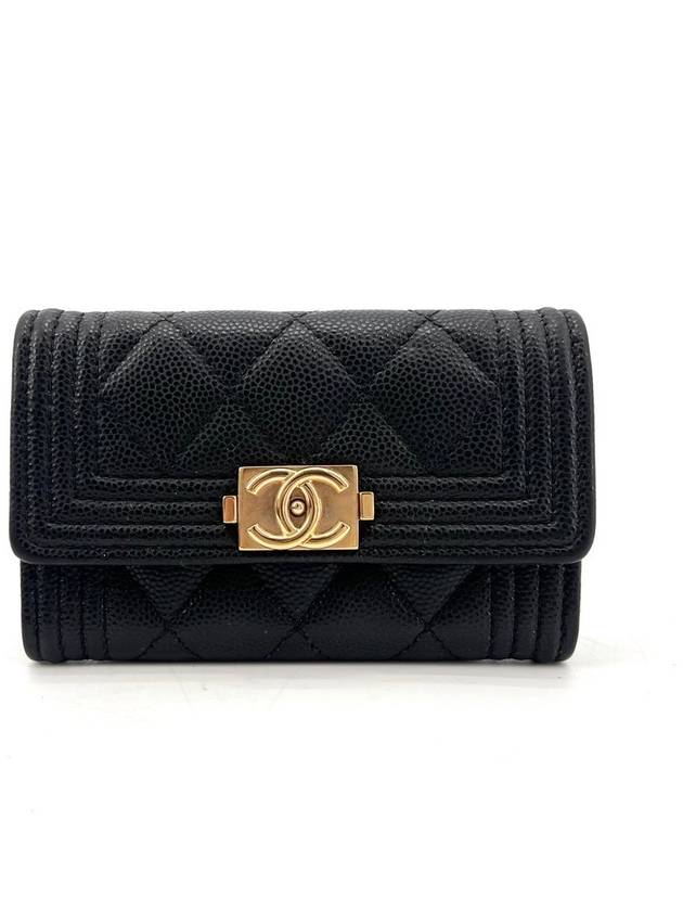 Caviar Boy gold flap card wallet - CHANEL - BALAAN 2