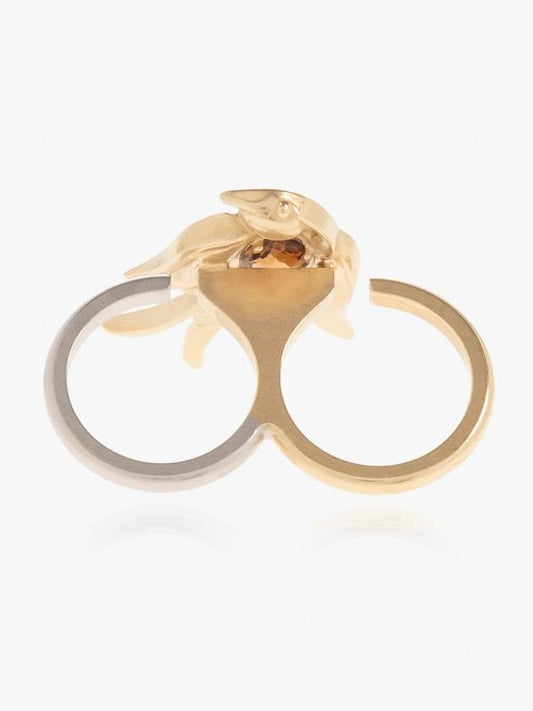 Maison Margiela Gold Silver Bird Double Ring - MAISON MARGIELA - BALAAN 2