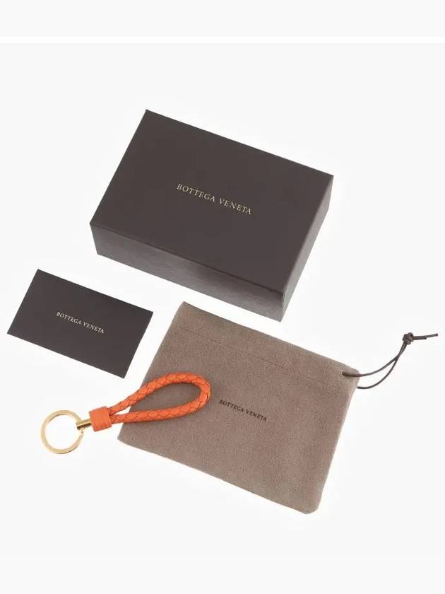 Intrecciato Leather Key Holder Orange - BOTTEGA VENETA - BALAAN 5