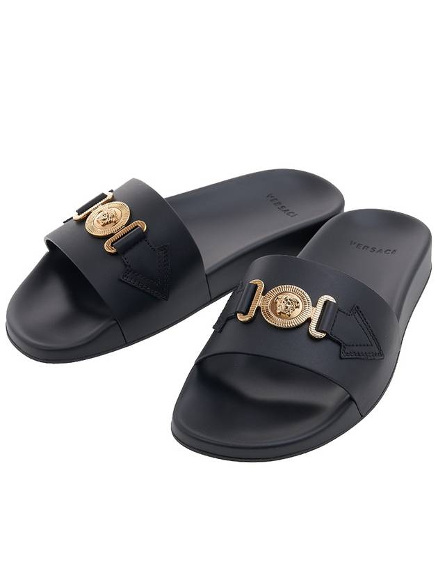 Men's Medusa Biggie Slippers Black - VERSACE - BALAAN.