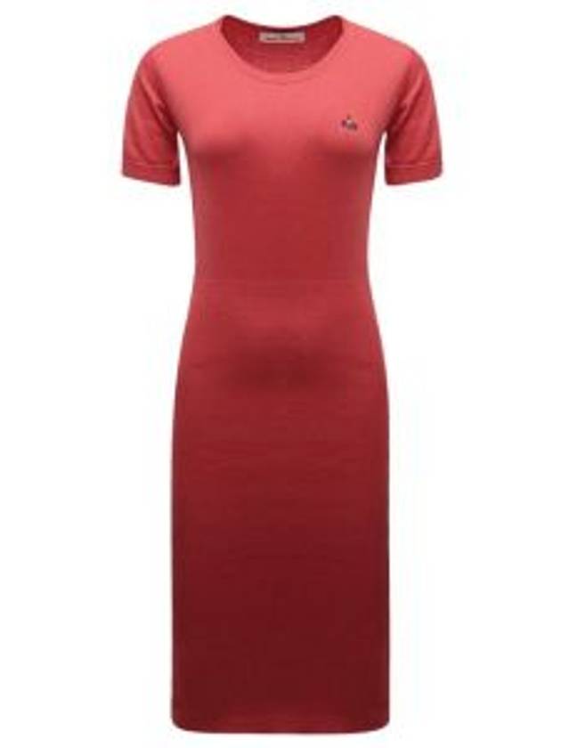 Women's ORB Knit Blend Short Dress Coral Red - VIVIENNE WESTWOOD - BALAAN 2