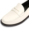 Le Loafer Penny Slippers In Smooth Leather Pearl - SAINT LAURENT - BALAAN 8