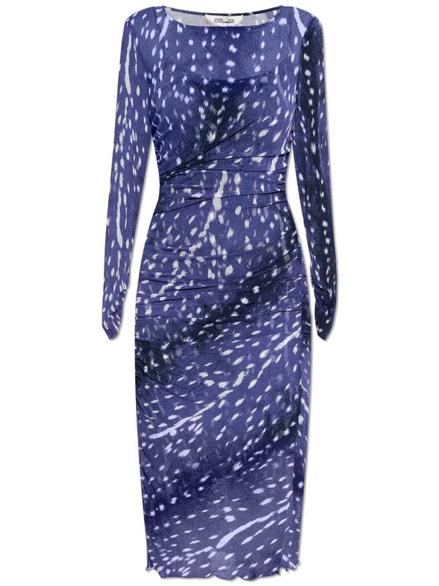 Diane Von Furstenberg Dress Olso, Women's, Navy Blue - DIANE VON FURSTENBERG - BALAAN 1