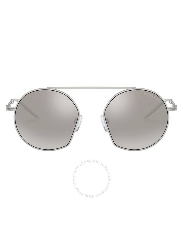 Emporio Armani Light grey mirror silver 80 Pilot Men's Sunglasses EA2078 30456G 50 - EMPORIO ARMANI - BALAAN 1