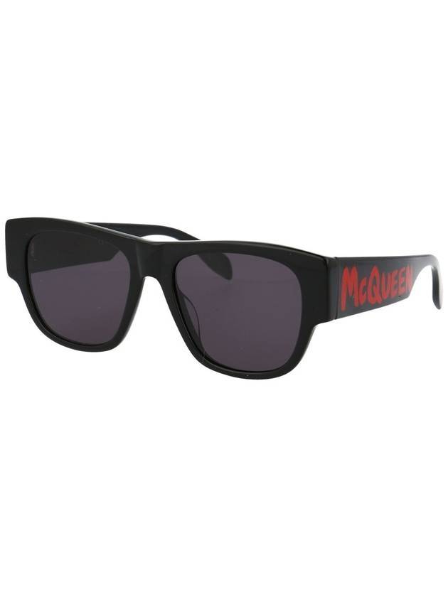 Eyewear Acetate Classic Square Side Red Logo Sunglasses Black - ALEXANDER MCQUEEN - BALAAN.