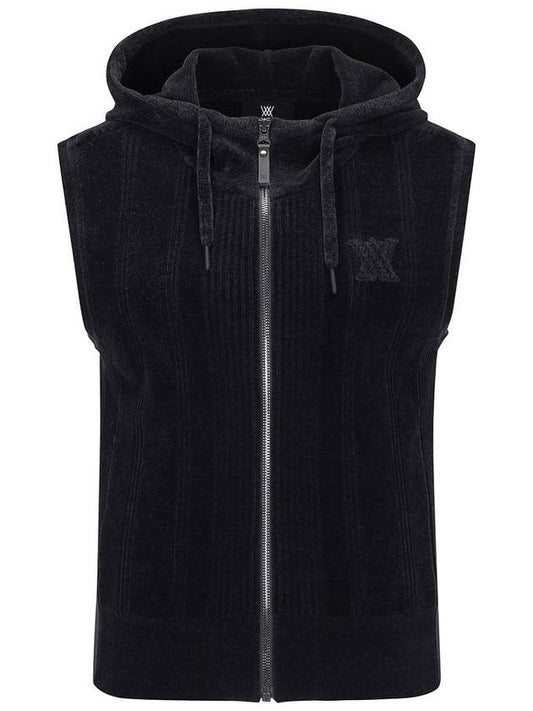 Official W CHANILLE KNIT HOOD VT BK - ANEWGOLF - BALAAN 1