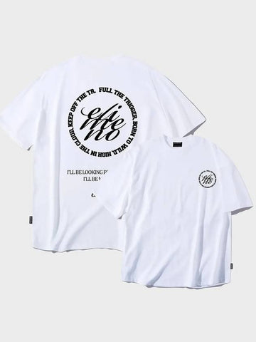 EL round logo overfit short sleeve tee white - ELIMENO - BALAAN 1