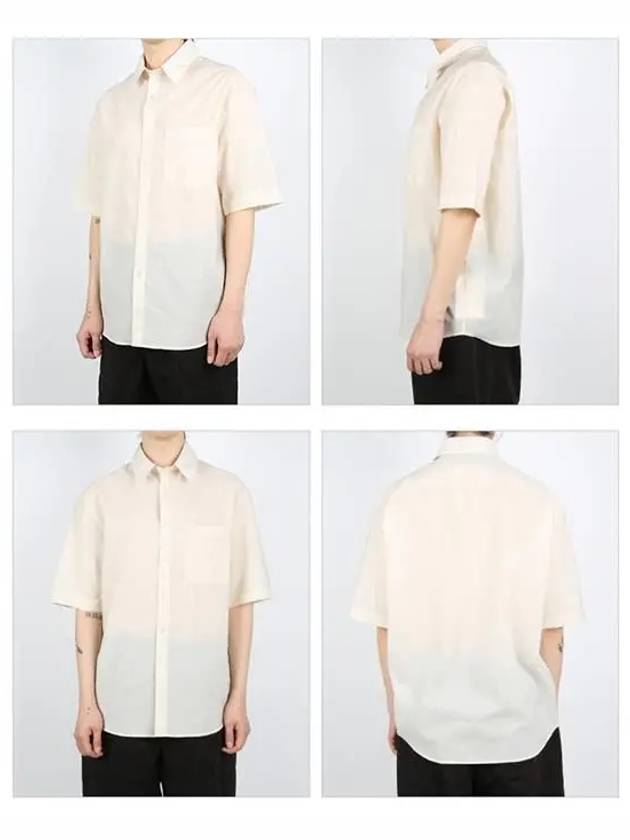 Regular Collar Short Sleeve Shirt Ivory - LEMAIRE - BALAAN 3