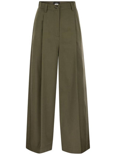 NEBBIE - Wide cotton gabardine trousers - WEEKEND MAX MARA - BALAAN 1