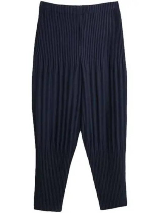 Pleated Straight Pants Navy - ISSEY MIYAKE - BALAAN 2