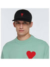 Heart Logo Embroidery Ball Cap Black - AMI - BALAAN 9