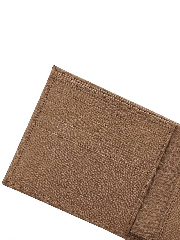 Triangle Logo Saffiano Half Wallet Caramel - PRADA - BALAAN 9