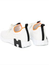 Depart Knit Calfskin Low Sneakers Blanc - HERMES - BALAAN 4