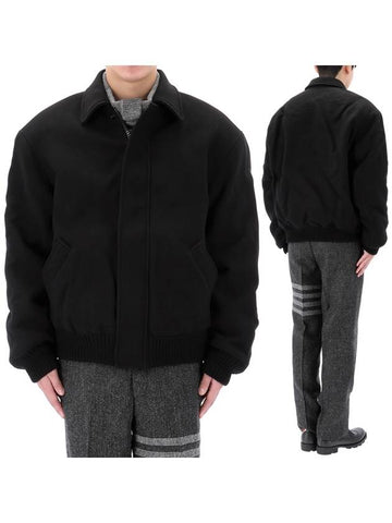 Collared Zip-up Bomber Jacket Black - ACNE STUDIOS - BALAAN 1