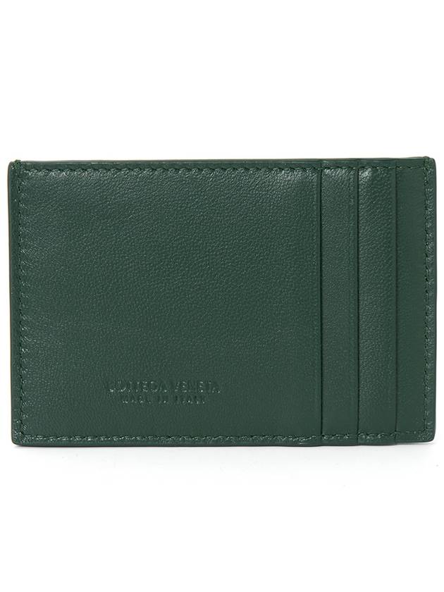 Intrecciato Lambskin Calfskin Card Wallet Emerald Green - BOTTEGA VENETA - BALAAN 3