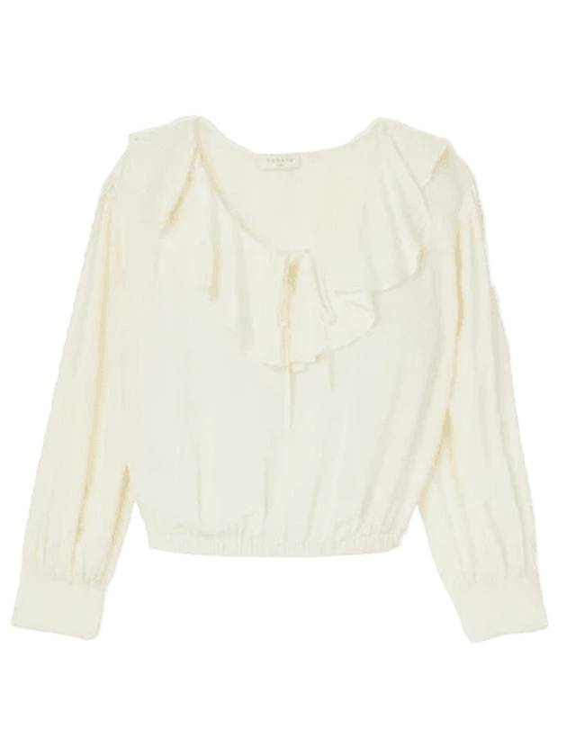 Flowing Ruffled Blouse Butter - SANDRO - BALAAN 1