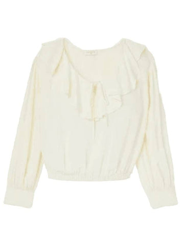 Flowing Ruffled Blouse Butter - SANDRO - BALAAN 1