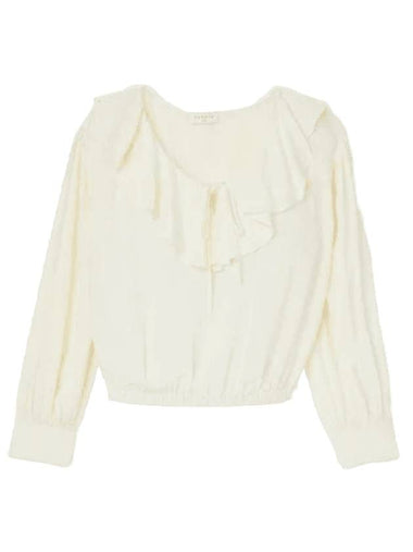 Women's Ruffle Blouse Ivory - SANDRO - BALAAN 1