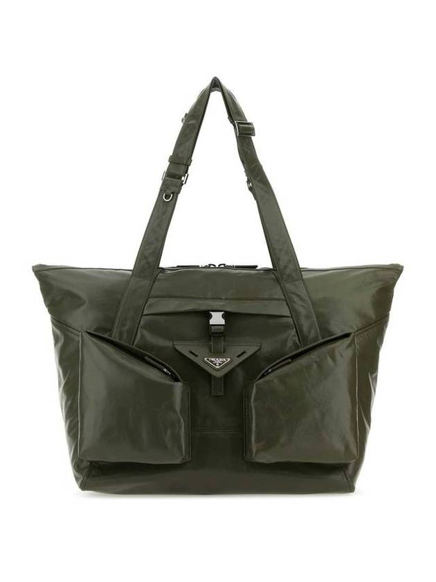 Triangle Logo Leather Travel Shoulder Bag Loden Green - PRADA - BALAAN 1