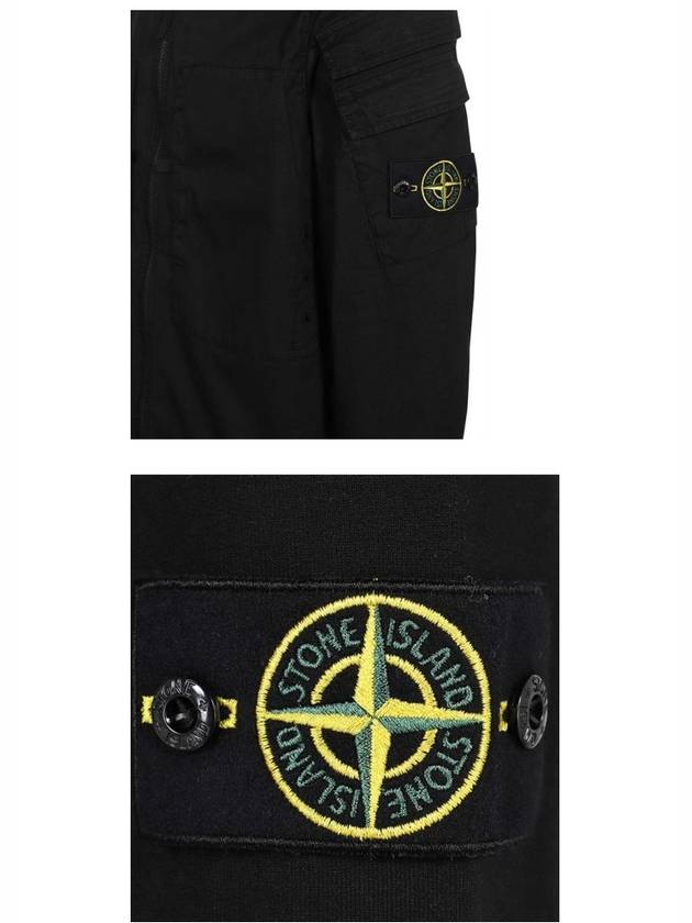 Compass Patch Shirt Zip-Up Jacket Black - STONE ISLAND - BALAAN 6