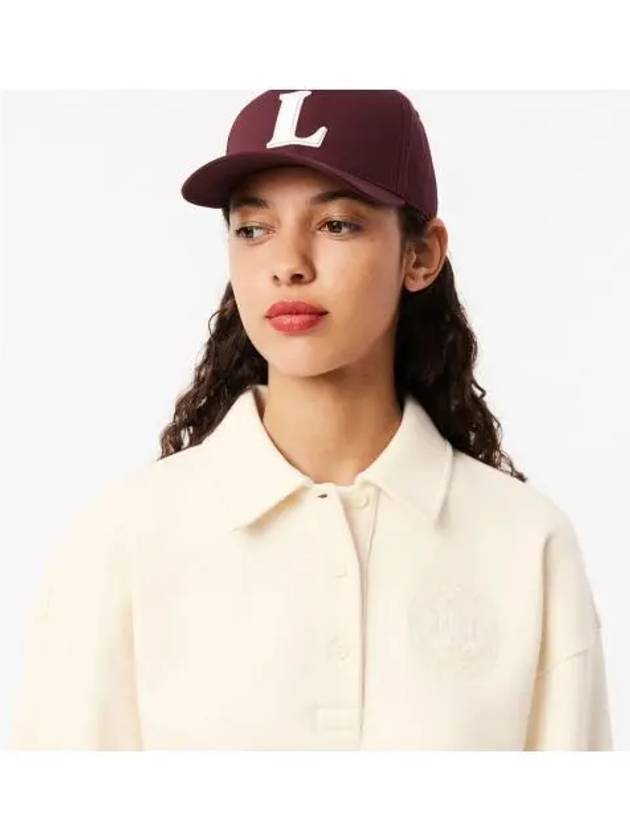 Women s New Logo Polo Collar Sweatshirt Cream - LACOSTE - BALAAN 1