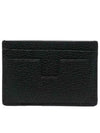 Leather Logo Card Wallet Black - TOM FORD - BALAAN 3