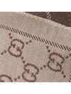 GG jacquard pattern knit muffler light brown - GUCCI - BALAAN.