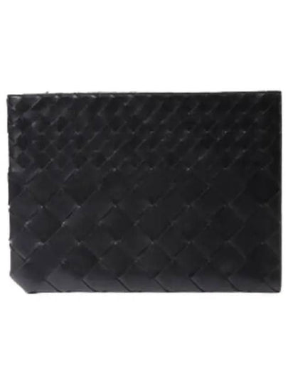 Intrecciato Clutch Bag Black - BOTTEGA VENETA - BALAAN 2