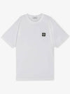 Logo Patch Short Sleeves T-Shirt White - STONE ISLAND - BALAAN 3