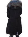 Women's Fox Fur Long Field Suit Black W2834L - AS65 - BALAAN 5