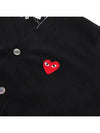 Men's Heart Logo Wool Cardigan P1N008 BLACK - COMME DES GARCONS - BALAAN 6