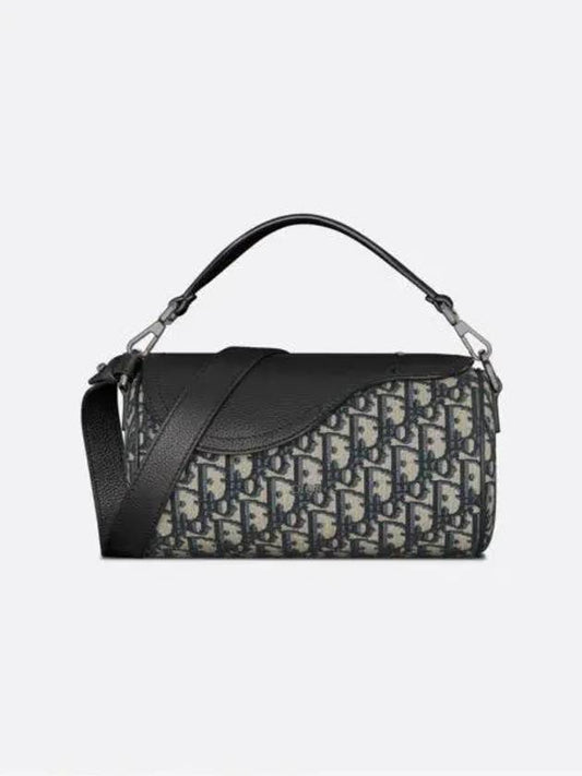 Roller Messenger Bag Beige Black Oblique Jacquard Grained Calfskin - DIOR - BALAAN 2