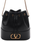 V Logo Signature Small Bucket Bag Black - VALENTINO - BALAAN 3