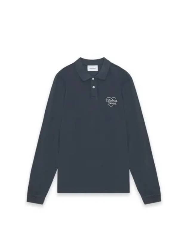 Heart Long Sleeve Polo Navy - PALMES - BALAAN 1