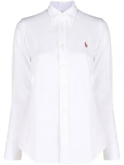 Women's Cotton Long Sleeve Shirt White - POLO RALPH LAUREN - BALAAN 2