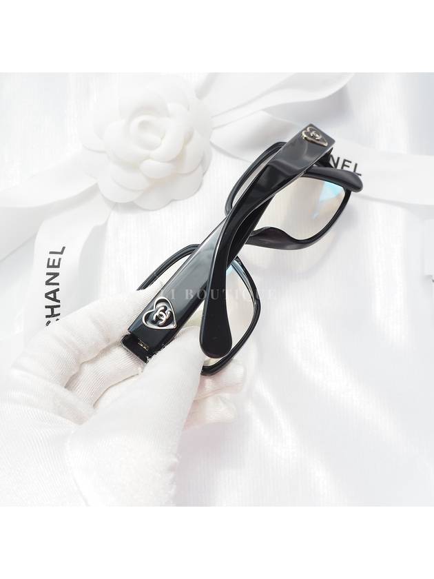 Eyewear CC Logo in Heart Square Eyeglasses Black - CHANEL - BALAAN 3