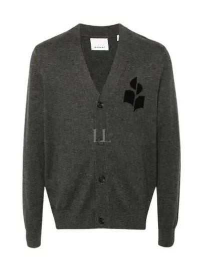 Men's Logo Intarsia Cardigan Grey - ISABEL MARANT - BALAAN 2