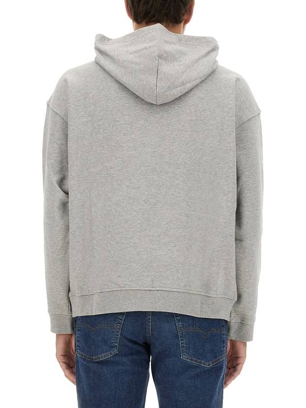 D Logo Patch Hoodie Grey - DIESEL - BALAAN 6