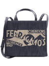 Logo Tote Bag Blue - SALVATORE FERRAGAMO - BALAAN 3