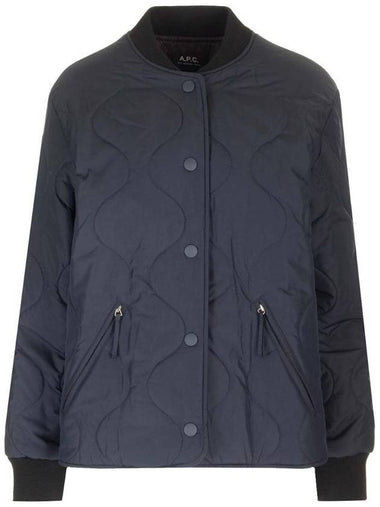 Camilla Logo Quilted Bomber Jacket Navy - A.P.C. - BALAAN 1