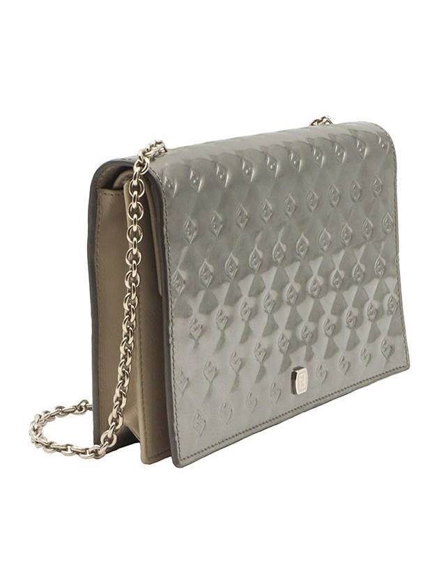 Gray patent leather silver small cross bag 8M0295 - FENDI - BALAAN 3