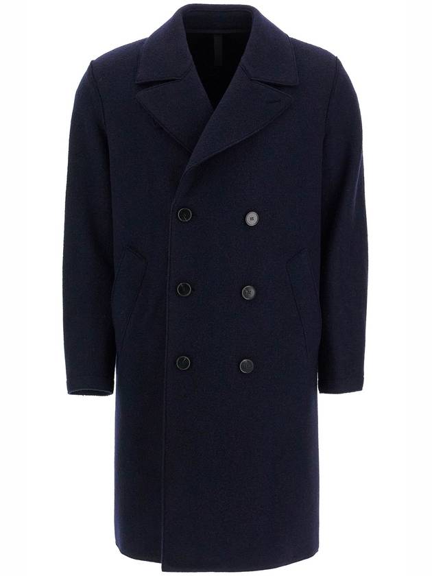 double-breasted wool coat in boiled - HARRIS WHARF LONDON - BALAAN 1