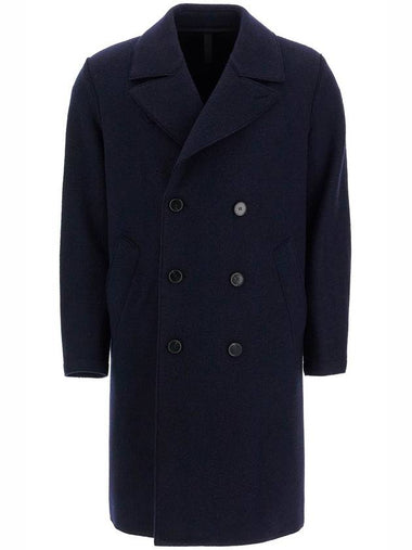 double-breasted wool coat in boiled - HARRIS WHARF LONDON - BALAAN 1