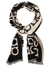 Wool Muffler Black - SALVATORE FERRAGAMO - BALAAN 3