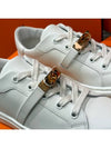 Women's Sneakers Calfskin Rose Gold Kelly Buckle White - HERMES - BALAAN 5