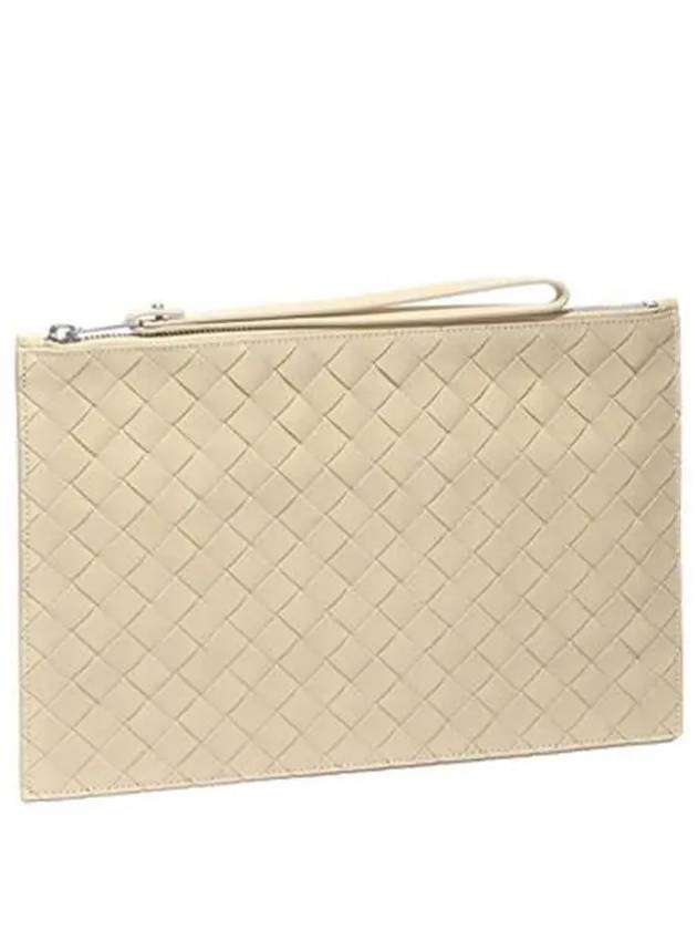 Intrecciato Strap Large Clutch Bag Porridge - BOTTEGA VENETA - BALAAN 5